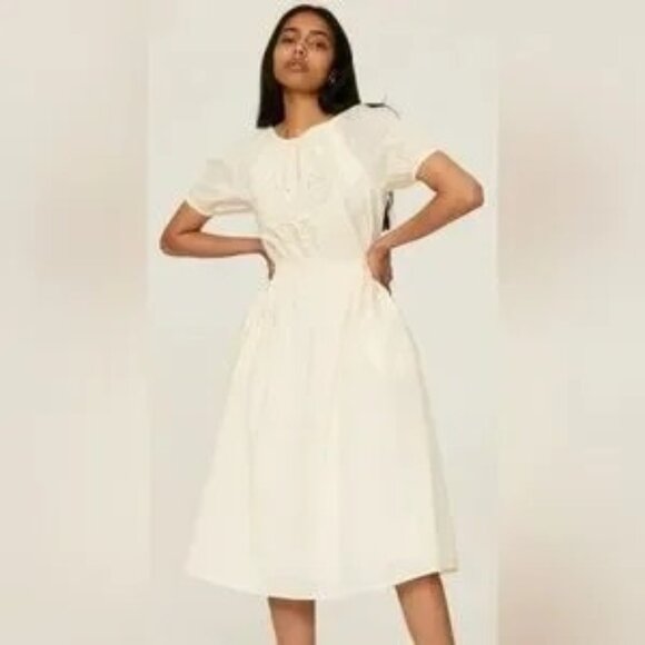Pamela Love X RTR Cream embroidered midi dress. - Picture 2 of 8